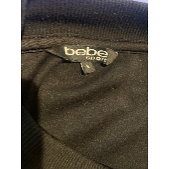 BEBE Crew Neck Sweatshirt Women's Small Full Zip Black - Picture 5 of 7